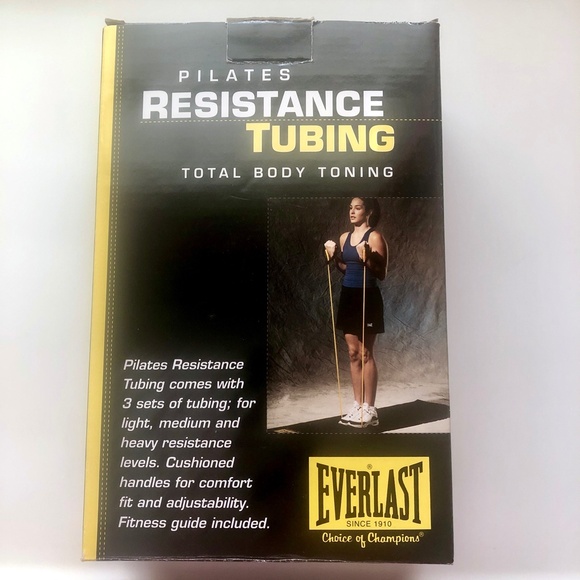 EVERLAST Pilates Resistance Tubing Set of 3 Bands + Exercise Fitness Guide - Picture 2 of 16